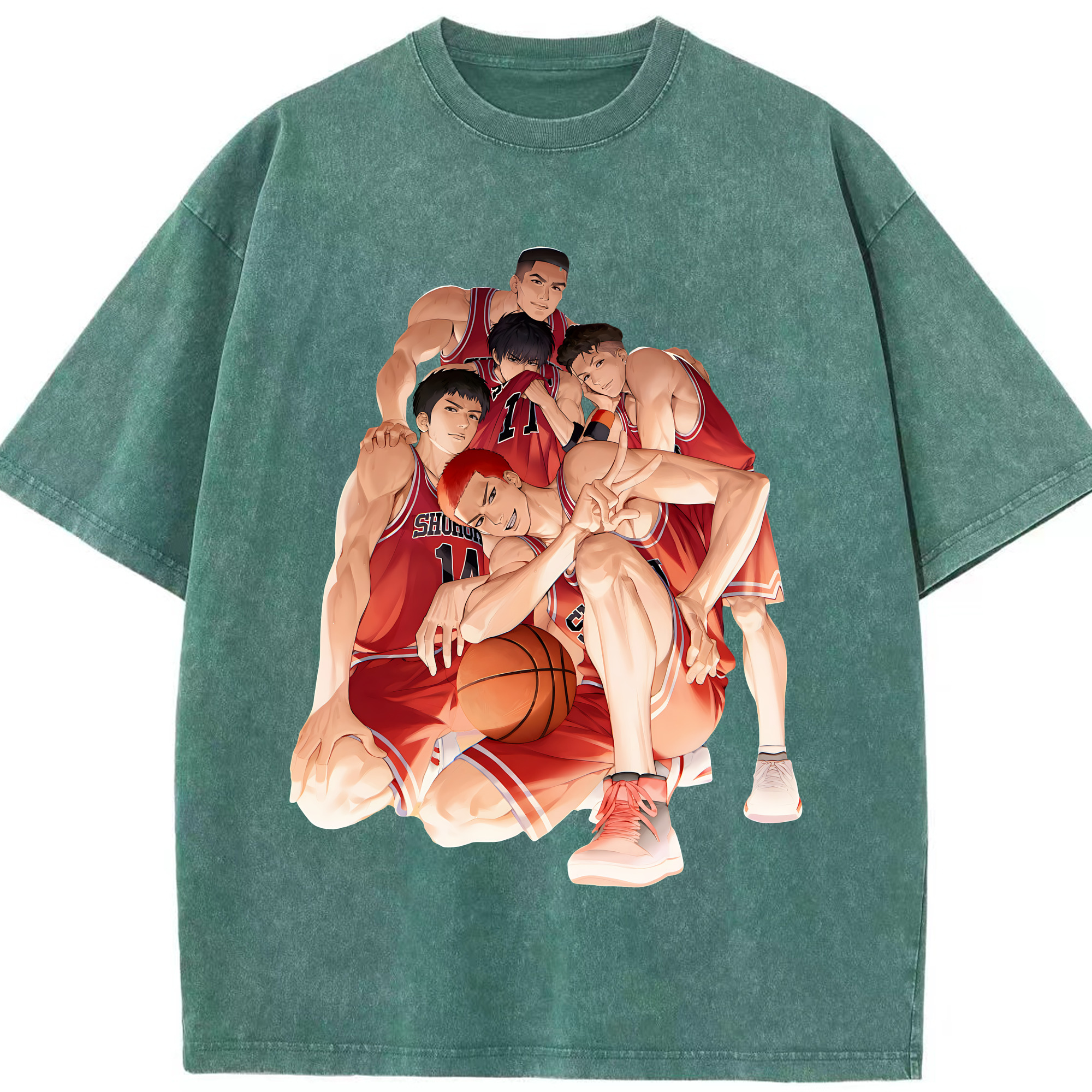 （画像用） SLAM DUNK／スラムダンク 綿100% ヴィンテージ風 半袖Tシャツ（フロントプリント）
